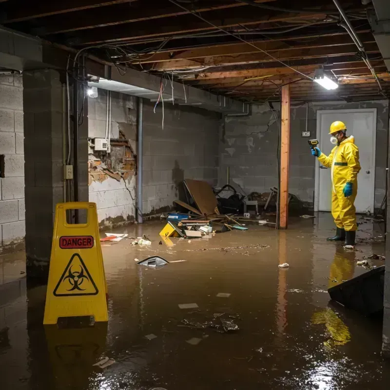 Flooded Basement Electrical Hazard in Vandalia, IL Property